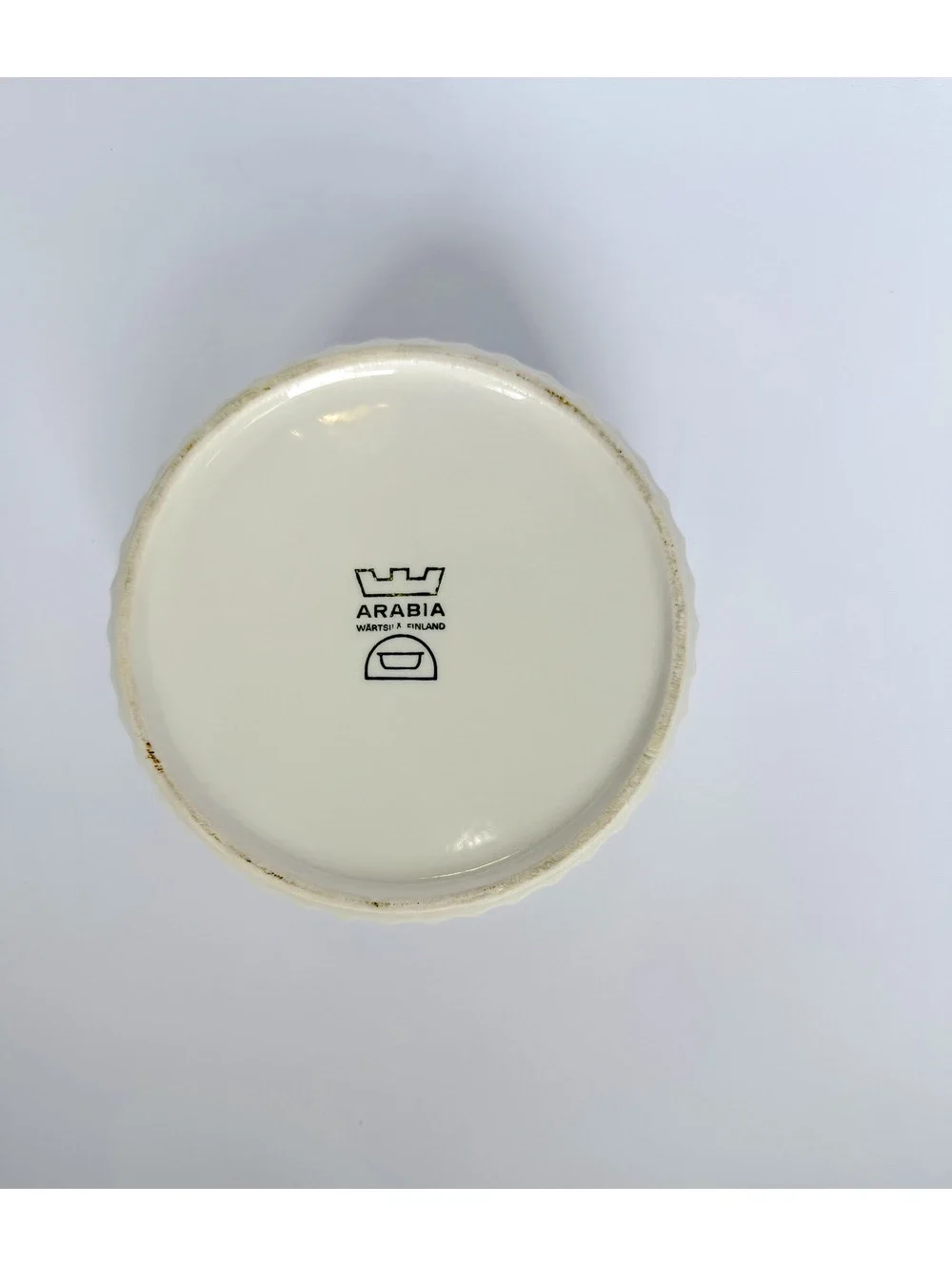 Arabia Finland White Ceramic Ramekin Dish